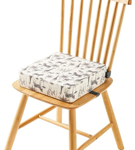 FANSU Enfant Réhausseur Coussin de Siège Chaise Haute avec Boucle de Sécurité, Eponge Confortable Coussins pour Repas Voyage de Bébé (Giraffe)