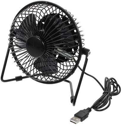 Yardenfun 2St LED-Lüfter USB-Lüfter persönlicher Fan LED-Tischventilator Ventilatoren fürs Büro USB-Desktop- tragbare Ventilatoren herrenuhren Tragbarer -Uhr- Black