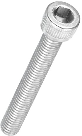 Kozelo 25Pcs Vis à Tête Cylindrique - [M6-1 x 45mm] Acier Inoxydable 304 Filetage Complet Tête Fraisée Allen pour Moteur Électrique, Impression 3D, Ventilateur, Argent