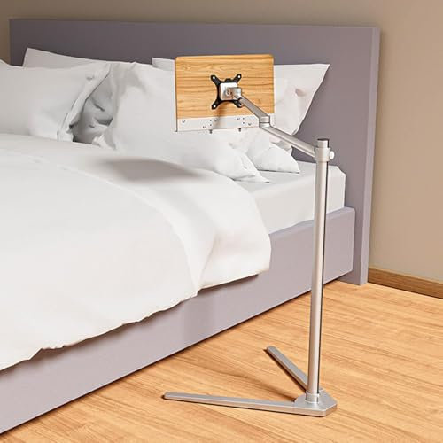 Leseständer Buchhalter mit 360-Grad drehbarem Aluminiumarm Buchhalter zum Lesen im Bett 90cm höhenverstellbar Kochbuchständer Zeitschriften, Bücher
