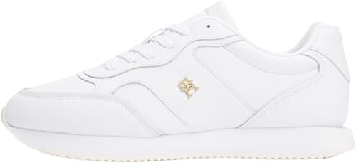 Tommy Hilfiger Donna Sneakers Running in Pelle, Bianco (White), 38