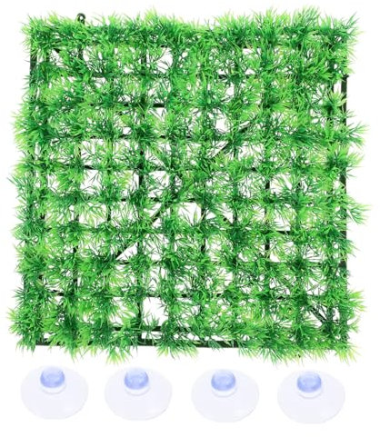 POPETPOP Simulated Lawn Ornaments Washable Aquarium Grass Pad Artificial Grass Carpet for Fish Tank Decoration