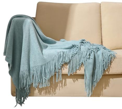 ISAKEN Nordic Handgemachte Strickdecke, Tagesdecke Wohndecke Boho Decke Weich Gestrickte Wohndecke Weich Strick Kuscheldecke Sofadecke Schlafdecke Decke für Baby Couch Bett Sofa Stuhl Auto Büro
