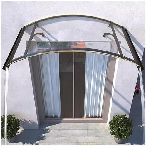 Tettoia Ad Per Porta Tettoia Per Villa con Grondaia Tettoia Per Porta D'ingresso in Alluminio Tettoia Per Giardino Tettoia Silenziosa Resistente Alle Intemperie E Alla Neve Alta Portata(Clear)