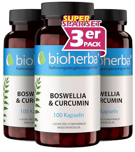 Weihrauchkapseln (Boswellia) plus Curcumin und Calcium – 300 Stück von BIOHERBA PZN 19641960