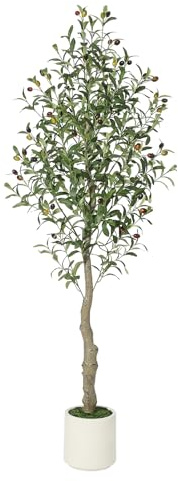 Litake Olivenbaum Künstliche Pflanzen 150cm mit Weiß Topf für,Kunstpflanze Pflanzen Groß,Home,Wohnzimmer,Schlafzimmer Büro DekoModerne Dekoration Housewarming Geschenk