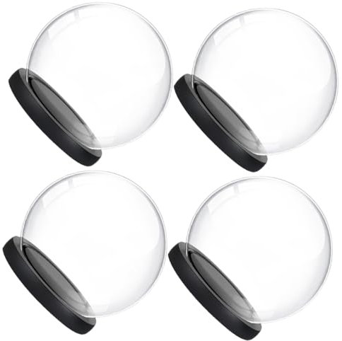 YBAAKZIIR Dôme d'affichage en Verre ， Lot de 4 Cloches dômes avec Base for Plantes, présentoirs, Globes, décorations botaniques et Florales