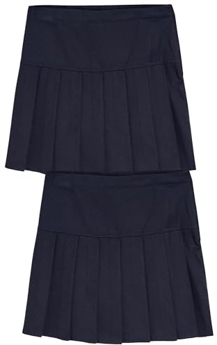 NEXT Fille Jupe d’école plissée | à taille, Jupe d’école plissée à taille classique, lot de 2