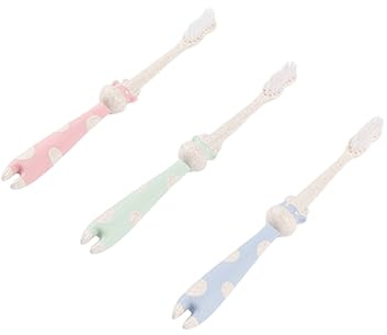 SAFIGLE 3 Piezas Cepillo De Dientes Dibujos Animados Cepillo De Dientes De Cerdas Suaves Para De De Paja Para Cuidado Bucal Infantil