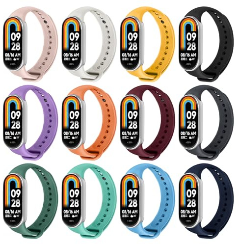 Ainiv 3-20 Pièces Bracelet pour Xiaomi Mi Band 8/9/10 | Bracelets de Remplacement Xiaomi, à Dégagement Rapide, Silicone Réglable Bracelet Montre Connectée pour XiaoMi Mi Band 8/9/10
