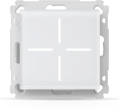 Homematic IP Glastaster, Smart Home, Wandschalter, Vier Tasten, Schalter für Ihr Homematic IP Smart Home, universell einsetzbar, schaltet Aktoren und Funktionen (Glastaster, Weiß)