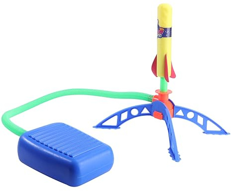Toddmomy Pedal Rocket Toy for Outdoor Play Launcher Toy Wind Powered Fun for Backyard Activities Random Color