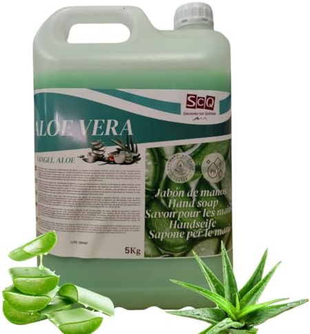 Savon Liquide pour les Mains 5L | PH Neutre – Convient à Tous Types de Peau | Parfum Aloe Vera | Nettoie et Prend Soin de la Peau | Bonne Mousse – Usage Quotidien