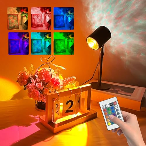 GY Sunset & Wave Lamp 2-In-1, Dual-Modus Sonnenuntergang Projektor mit Fernbedienung, 16 RGB Farben, USB Stimmungslicht für Fotografie, Ideale Wohnaccessoires & Geschenkideen