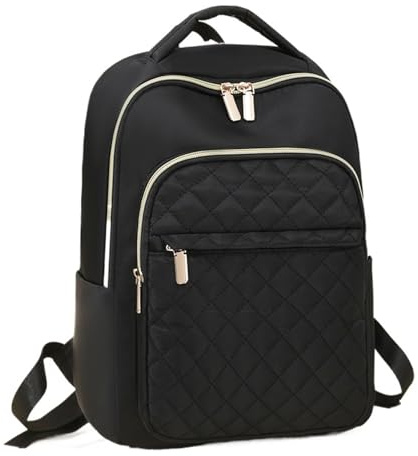 Skolväskor laptopryggsäck för kvinnor, affärer, stor kapacitet, axelväska, collegestudenter, fritidsresväska, ren färg, enkelt rutmönster, color1, Einheitsgröße