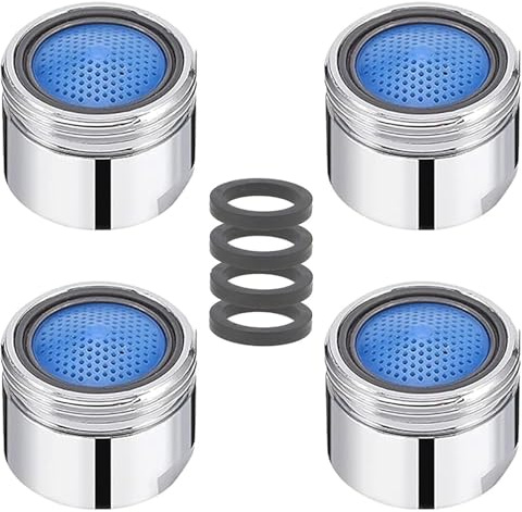 4 Stück Strahlregler M18, Perlator für Wasserhähne, Spritzwassergeschützter Perlatoren für WasserhäHne, Wasserhahn Sieb Set für Küche, Bath Room(mit Dichtung)