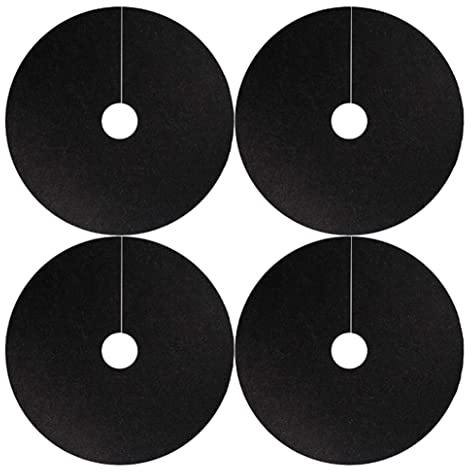 BEAHING Anello per pacciamatura per Alberi in Tessuto Non Tessuto Riutilizzabile da 4 Pezzi, Tappetino barriera per Il Controllo delle Erbacce, Diametro Esterno Nero 82 cm