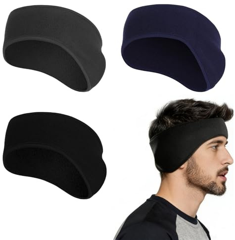 LIANRISES 2 Pièces Hiver Sport Bandeau Cache Oreille, Chaud et Coupe-Vent Extensible Bandeau Polaire pour Unisexe, pour Ski, Yoga, Cyclisme, Running, Fitness Sport Quotidien