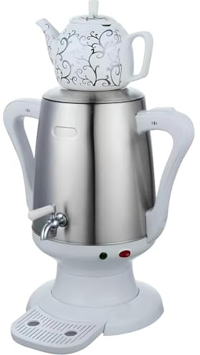 Théière électrique avec fonction d'arrêt automatique et maintien au chaud, théière en acier inoxydable et tasse en céramique pour thé turc et russe
