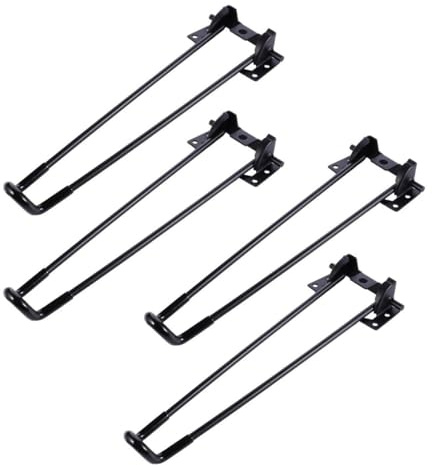 TOMETURE Tischbeine Haarnadel 4 Stück Klappbar aus Stahl Doppelte Metallstangen Belastbar bis 80 kg für Couchtisch und Schreibtisch im Industriellen Stil