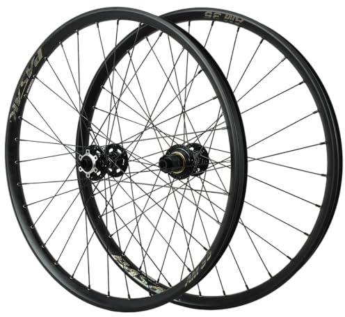 QUYCOIU Hjulset Mountainbike 26/27,5/29 Skivbroms Lätta Fälgar Med 35Mm Bredd Hjul För XC/AM-cyklar Genomgående Axel 32-håls Nav 15x100/12x142Mm För 7/8/9/10/11/12-växlad Kassett(Schwarz,27.5in)