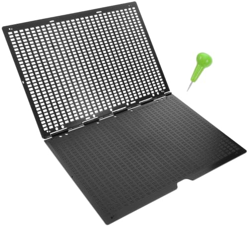 SHINEOFI Kit Portatile per Apprendimento del Braille con Tavoletta Braille in Plastica Nero 30 Celle con Punteruolo per Back To School Party e Principianti