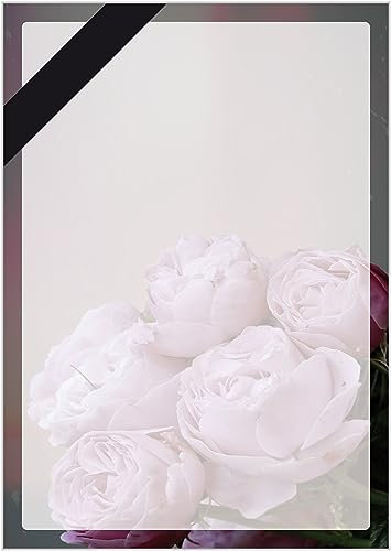 Briefpapier Trauer DIN A4 - Trauerbrief und Kondolenz-Papier 20 Blatt - Motiv Nr. 169 | 80g/m²