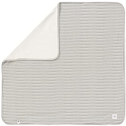 LÄSSIG Baby gosig filt gosig filt GOTS certifierad mjuk/Interlock babyfilt 80 x 80 cm randig grå/antracit