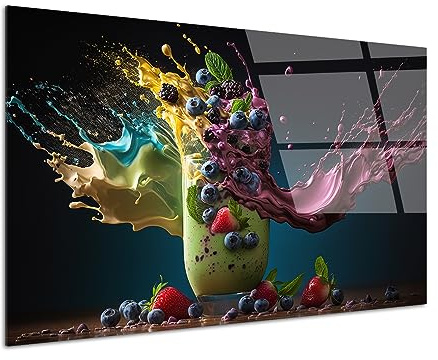 DECLINA, tableau cuisine art déco fruits, impression sur verre acrylique, décoration murale moderne, tableau déco