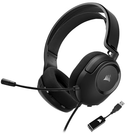 Corsair HS35 Surround v2 Casque Gaming Filaire Multiplateforme - Dolby 7.1 - Microphone omnidirectionnel Flexible - Connexion Universelle 3,5 mm - PC, Mac, PS5, PS4, Xbox, Nintendo Switch, Mobile