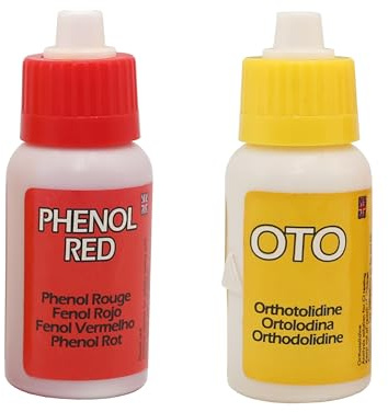 HAF® Pool Flüssigreagenzien für Chlor + pH Wert Bestimmung | Ersatzreagenzien für Wassertester | Nachfüllpack bestehend aus: Orthotolodine Lösung für Chlor (OTO) + Phenol Red Lösung für pH Wert