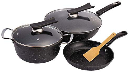 CNBYDK Cooking Pot, Pots and Pans,Die-Cast Aluminum Cookware Set,Home Multifunctional Cooking Pans Set with Glass Lid and Non Stick Coating