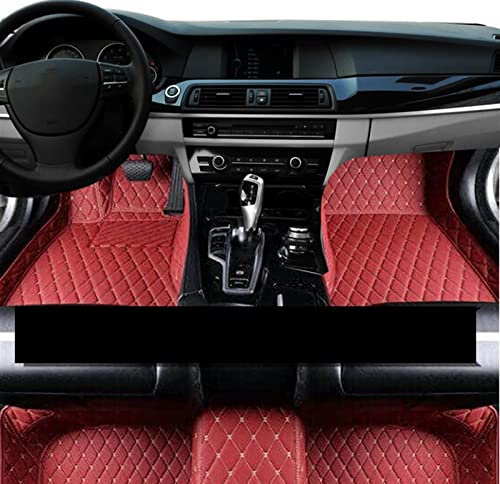 DZSFDGDDFGD Autoteppich Fußmatten Für Q7 4M MK2 2016~2022 7-Sitzer-Automatten Komplettset Auto-Fußmatte Luxus-Lederteppich Anti-Schmutz-Pad(LHD Maroon)