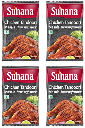 Suhana Spices Mix Powder (Box) - Curry Masala Recipe Mixes Casserole Seasoning Herbs - Simplifies & Speeds Up Cooking Process (Pack of 4, Suhana Tandoori Masala 100g Box)