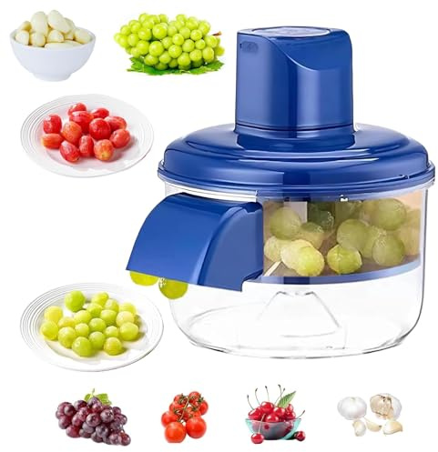 éPlucheur De Raisin - Eplucheur Ail Electrique - Outil Automatique Rechargeable Pour éPlucher Les Petits Fruits, La Pulpe Glisse Automatiquement En Un Clic, Pour Raisins, Ail, Tomate, Cerise (bleu)