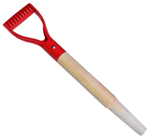 Manico del rastrello, manico della pala di ricambio Rastrello in legno da 18 pollici con vanga con impugnatura in plastica tecnica per scavare giardinaggio campeggio, sostituzione della pala