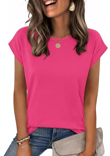Zeagoo T Shirt Donna Casual Manica Corta Estiva Girocollo Maglietta Donna Cotone Moda Leggera S-XXL