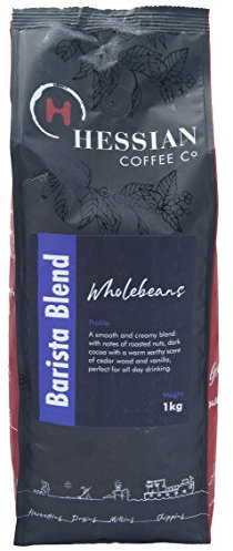 Hessian Coffee Barista Blend Coffee Beans - 1kg Bag - Roasted in Small Batches in The UK - Barista Blend is Suitable for All Coffee Machines