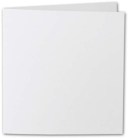 ARTOZ 10x quadratische Faltkarten - Blütenweiß (Weiß) - 155 x 155 mm Karten blanko zum Selbstgestalten - 220 g/m² gerippt