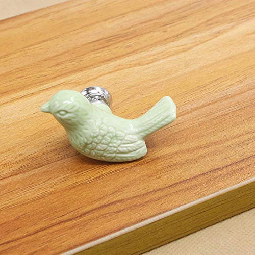 Nette Vögel Keramikknöpfe Kommode Knopf Schublade zieht Griffe Schrank zieht Knopf Rosa Grün Kinderschrank Knopf Möbel Wohnkultur, MBS0016-5
