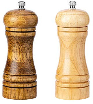Yolistar Salz- und Pfeffermühle Set, Holz Gewürzmühle mit Keramikmahlwerk | Manuelle Salz- und Pfeffermühle aus Holz mit Keramikmahlwerk, einstellbarer Mahlgrad für frische Gewürze