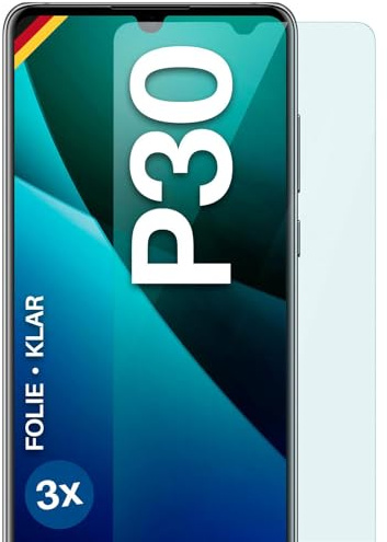 moex für Huawei P30 Schutzfolie Displayschutz Folie Ultra-klar HD 0,2 mm kompatibel mit jeder Hülle, Anbringen ohne Blasen, Handyfolie Extra Kratzfest, FlexProtect 3 Stück