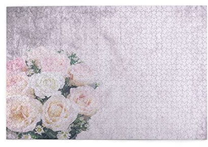 Puzzle de 1000 pièces, Papier Peint en béton Sale et Bouquet de Fleurs de Fond, Jeu de Puzzle pour Adultes et Enfants, Famille, Mariage, Remise de diplôme