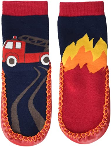 Playshoes Unisex Kinder Hüttenschuhe Hausschuh, Feuerwehr, 24/25 EU