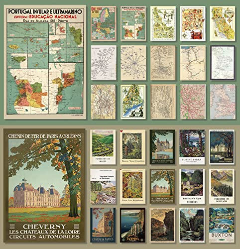 120 Blätter Scrapbooking Papier,Scrapbook Papier Vintage,Deko Vintage Bastelpapier Dekopapier,Scrapbooking Aufkleber Vintage für Schreiben/Album/Zeichnen/Reisetagebuch(Travel Journal)