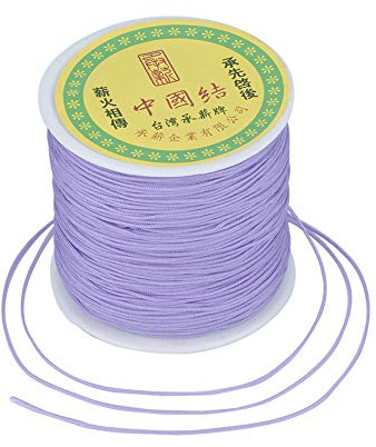 Craftdady - Cordoncino in nylon intrecciato per perline da 0,8 mm, per nodi cinesi, macramè, braccialetti fai da te, collane e gioielli, da 91 metri, colore: lilla