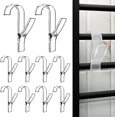 Ganci Termosifone Trasparenti, 10 Pezzi Trasparente Appendi Asciugamani Termoarredo, Ganci Appendi Asciugamani Termo Arredo Bagno Accessori Ottimi per Caloriferi Riscaldanti