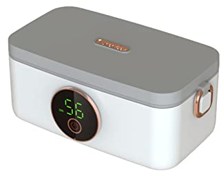 JT2D Fiambrera Eléctrica Portátil Con Calefacción, Fiambrera Inalámbrica Recargable Por USB, De Agua Libre, 16000mAh, 1L, Negro