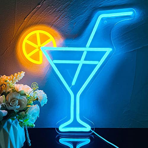 Cocktail Neonschild USB Neonlichter Getränke LED Neon Lichter Bars Leuchtreklame für Bar Club Shop Cocktail Party Wanddekoration Neon Licht Zeichen,Cocktail