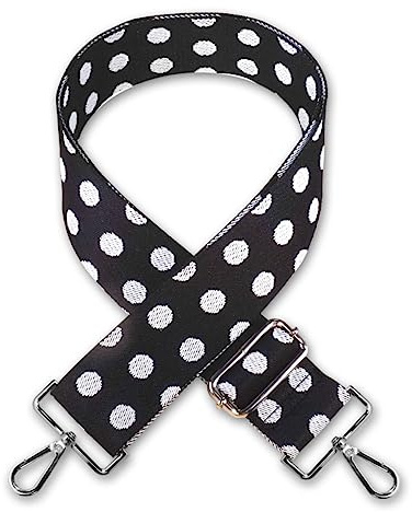 Soul-Cats Taschengurt Verstellbarer austauschbarer Schultergurt Trageriemen Crossbag schwarz mit weißen Punkten Polkadot